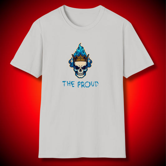 “The Proud” Skull Crowned In Blue Fire Graphic Tee | Repent And Believe The Gospel | Proverbs 16:18 (NASB) | Unisex