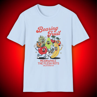 'Bearing Fruit, Meanwhile the Flesh Rots' Retro Graphic Tee | Mathew 7:17 | Unisex