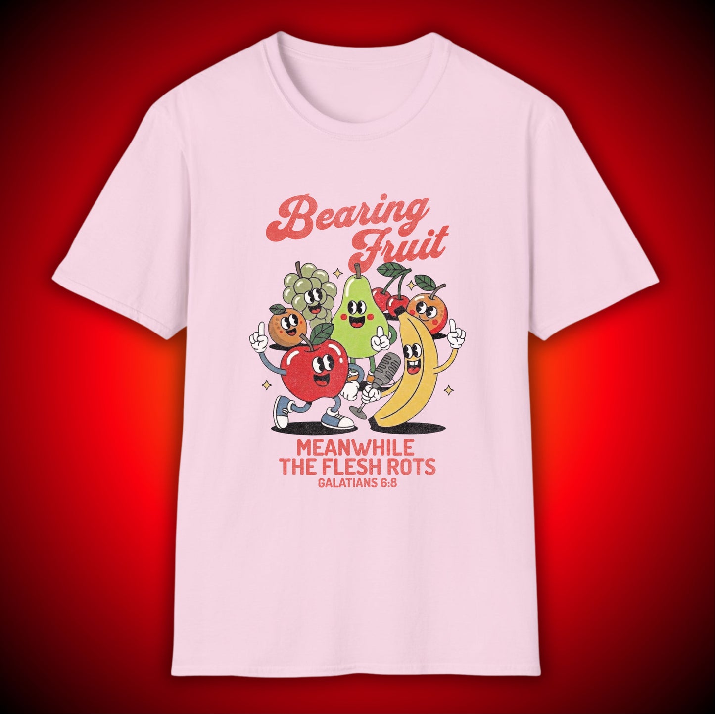 'Bearing Fruit, Meanwhile the Flesh Rots' Retro Graphic Tee | Mathew 7:17 | Unisex