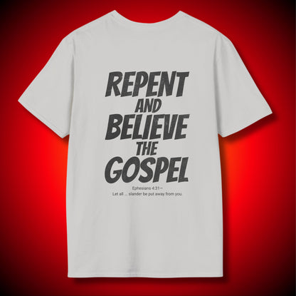 “Slanderers” PSSST! Women Whispering And Listening To Slander Graphic Tee | Repent And Believe The Gospel | Ephesians 4:31 (NASB) | Unisex