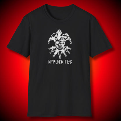 “Hypocrites” Half Masked Jester Skull Graphic Tee | Repent And Believe The Gospel | Matthew 15:8 (NASB) | Unisex