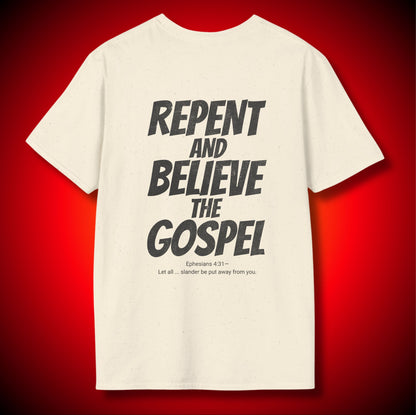 “Slanderers” PSSST! Women Whispering And Listening To Slander Graphic Tee | Repent And Believe The Gospel | Ephesians 4:31 (NASB) | Unisex